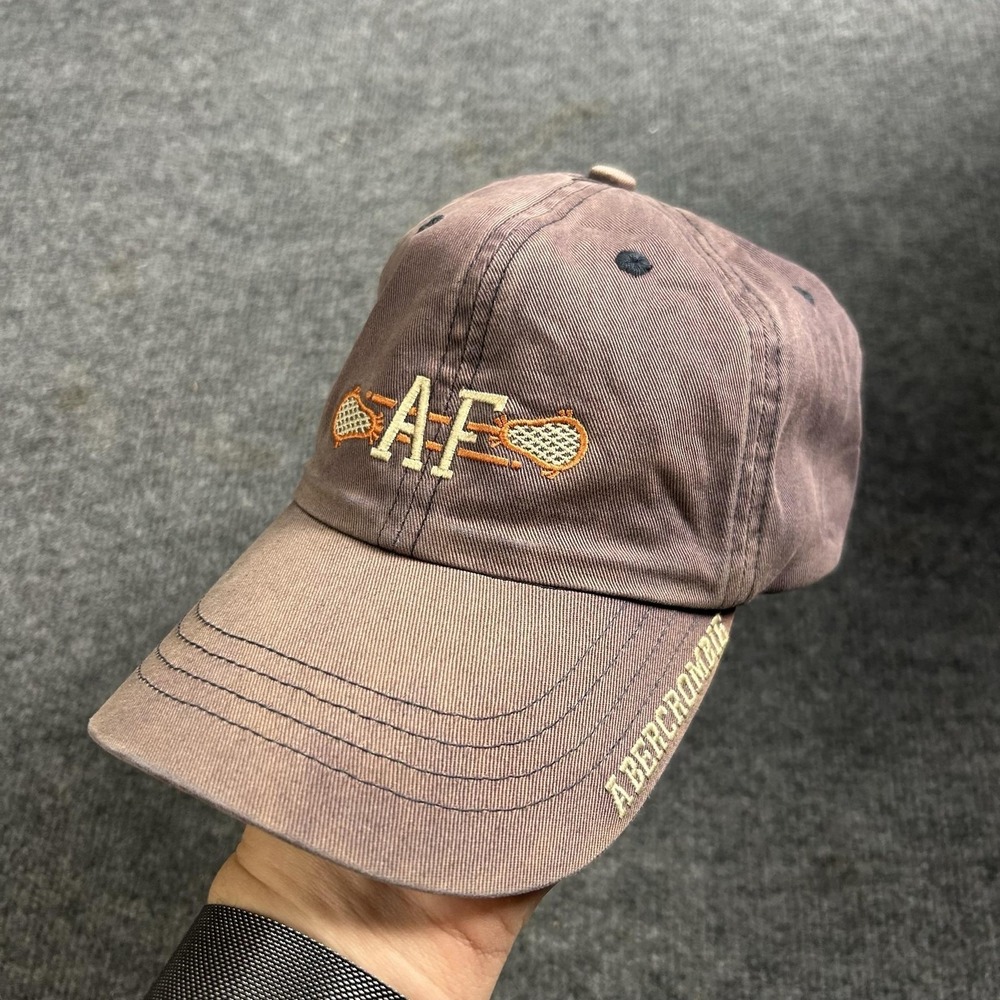 Abercrombie & Fitch Hat Cap Strap Back One Size faded Lacrosse Embroidered Mens